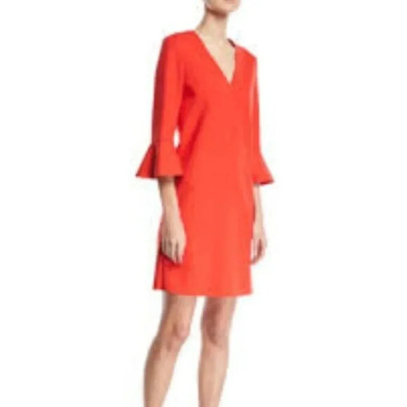 Escada Sport Darielle Bell Sleeve Tulip Rouge  Dress XS - Picture 3 of 13